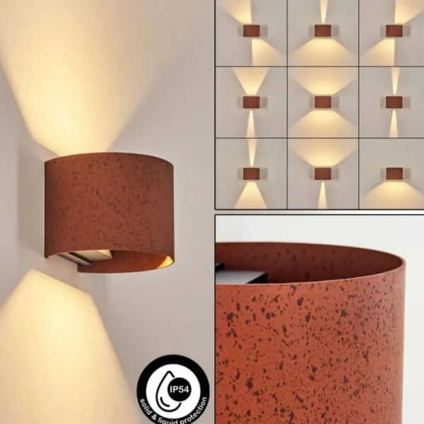 hofstein Tamarin Lampe murale d´extérieur, Luminaire Up & Down, Applique murale LED Rouille, Noir, 1 lumière* Lampes Modernes