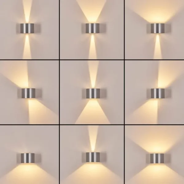 hofstein Tamarin Lampe murale d´extérieur, Luminaire Up & Down, Applique murale LED Argenté, 1 lumière* Lampes Modernes