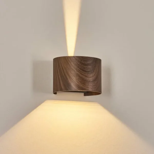 hofstein Tamarin Lampe murale d´extérieur, Luminaire Up & Down, Applique murale LED Couleur bois, Noir, 1 lumière* Lampes Modernes