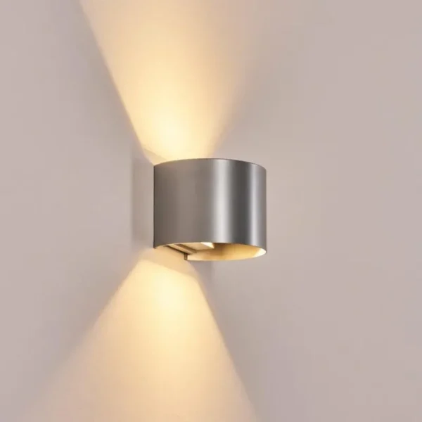 hofstein Tamarin Lampe murale d´extérieur, Luminaire Up & Down, Applique murale LED Argenté, 1 lumière* Lampes Modernes