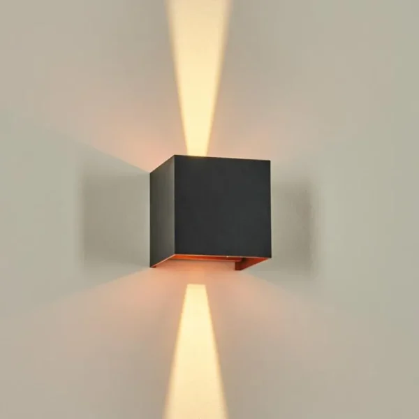 hofstein Tamarin Lampe murale d´extérieur, Luminaire Up & Down, Applique murale LED Cuivre, Noir, 1 lumière* Lampes Modernes