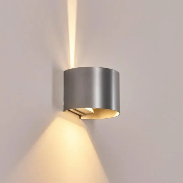 hofstein Tamarin Lampe murale d´extérieur, Luminaire Up & Down, Applique murale LED Argenté, 1 lumière* Lampes Modernes