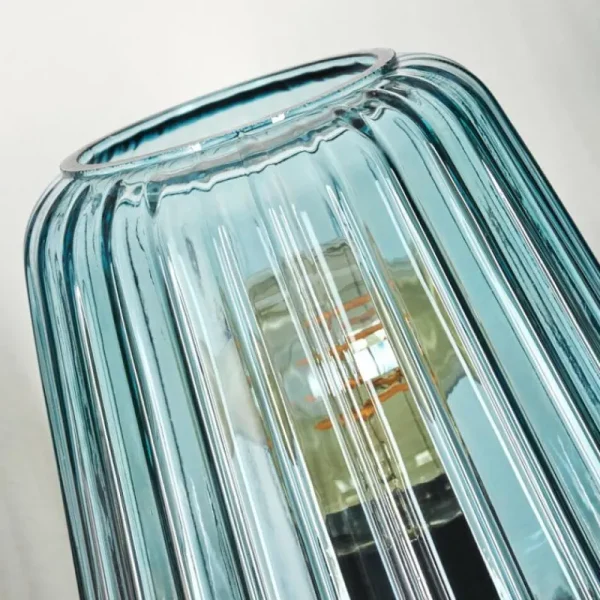 hofstein Telhais Lampe à poser, Liseuse Bleu, Noir, 1 lumière* Lampes En Verre
