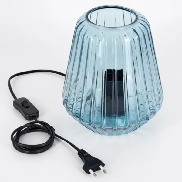 hofstein Telhais Lampe à poser, Liseuse Bleu, Noir, 1 lumière* Lampes En Verre