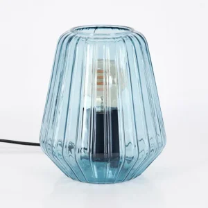 hofstein Telhais Lampe à poser, Liseuse Bleu, Noir, 1 lumière* Lampes En Verre