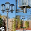 hofstein Tieva Réverbère, Eclairage de chemin Noir, Argenté, 3 lumières* Lampes Modernes