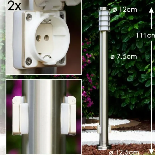 hofstein Tunes Eclairage de chemin Acier inoxydable, 1 lumière* Lampes Modernes