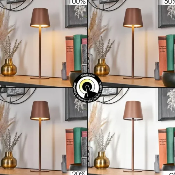 hofstein Vannie Lampe de table d'extérieur, Lampe à poser LED Brun, 1 lumière* Lampes Modernes
