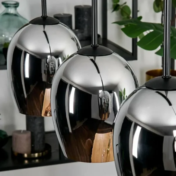 hofstein Vevino Suspension Chrome, 4 lumières* Lampes En Verre