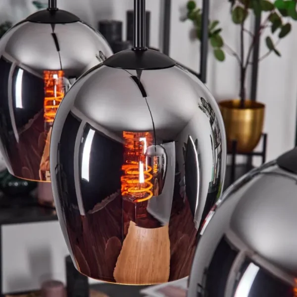 hofstein Vevino Suspension Chrome, 3 lumières* Lampes En Verre
