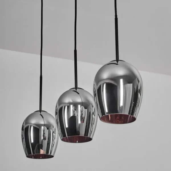 hofstein Vevino Suspension Chrome, 3 lumières* Lampes En Verre