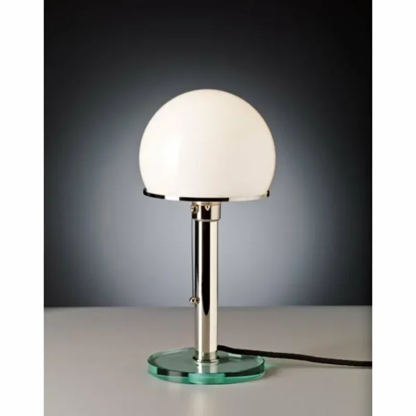 Luminaires Tecnolumen Wagenfeld 25 Tecnolumen Lampe à poser Nickel mat, Transparent, 1 lumière* Lampes En Verre