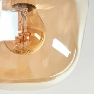 hofstein Zernez Plafonnier Or, 3 lumières* Lampes En Verre